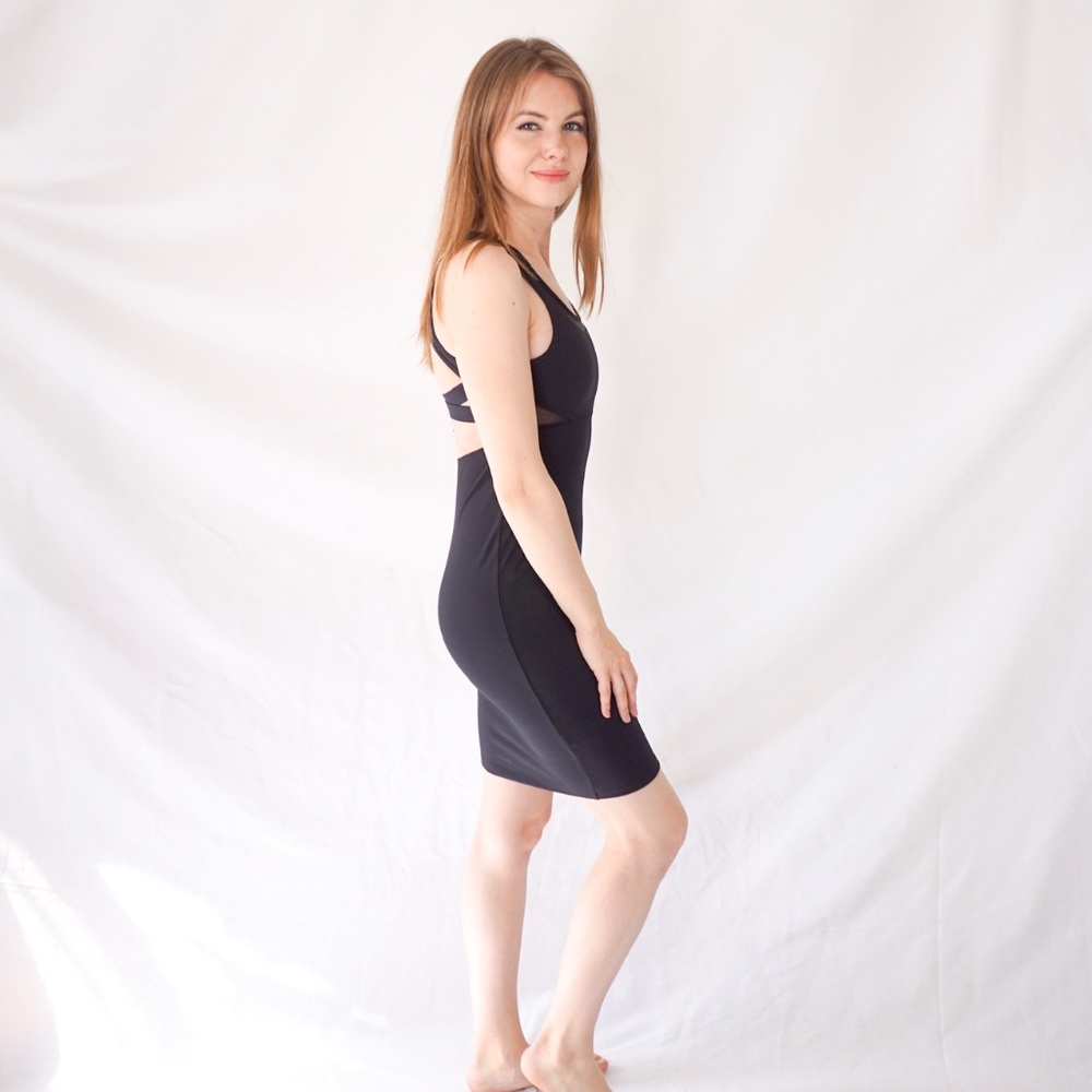 FABLETICS Tropez Black Mini Dress Racer Back 0490 - Picture 4 of 8